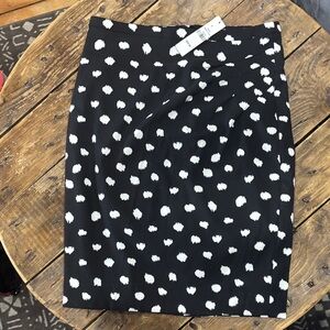 Jacob Black and White Patterned Pencil Skirt